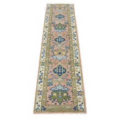 2.6x12 Blush Pink Oushak Hand Knotted Staircase Runner Rug ( G - 15190 )