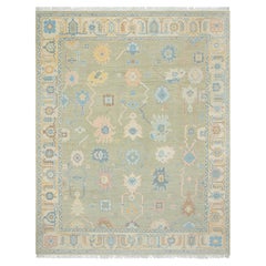 8x10 Green Traditional Oushak Hand-Knotted Customize Wool Rug ( JC - 14424 )