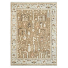 9x12 Ft Brown Tree Of Life Hand Knotted Wool Rug ( JC - 14431 )