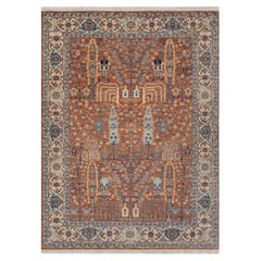 6x9 Rust Cypress Tree Of Life Hand Knotted Wool Rug ( JC - 5785 )