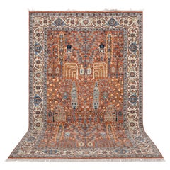 6x9 Rust Cypress Tree Of Life Hand Knotted Wool Rug ( JC - 5785 )