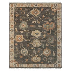 Tapis Oushak traditionnel d'inspiration antique, gris anthracite discret, 8 x 10 (MT-371)
