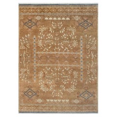 9x12 Camel Beige Tribal Oushak Inspired Hand Knotted Wool Area Rug ( G - 15324 )
