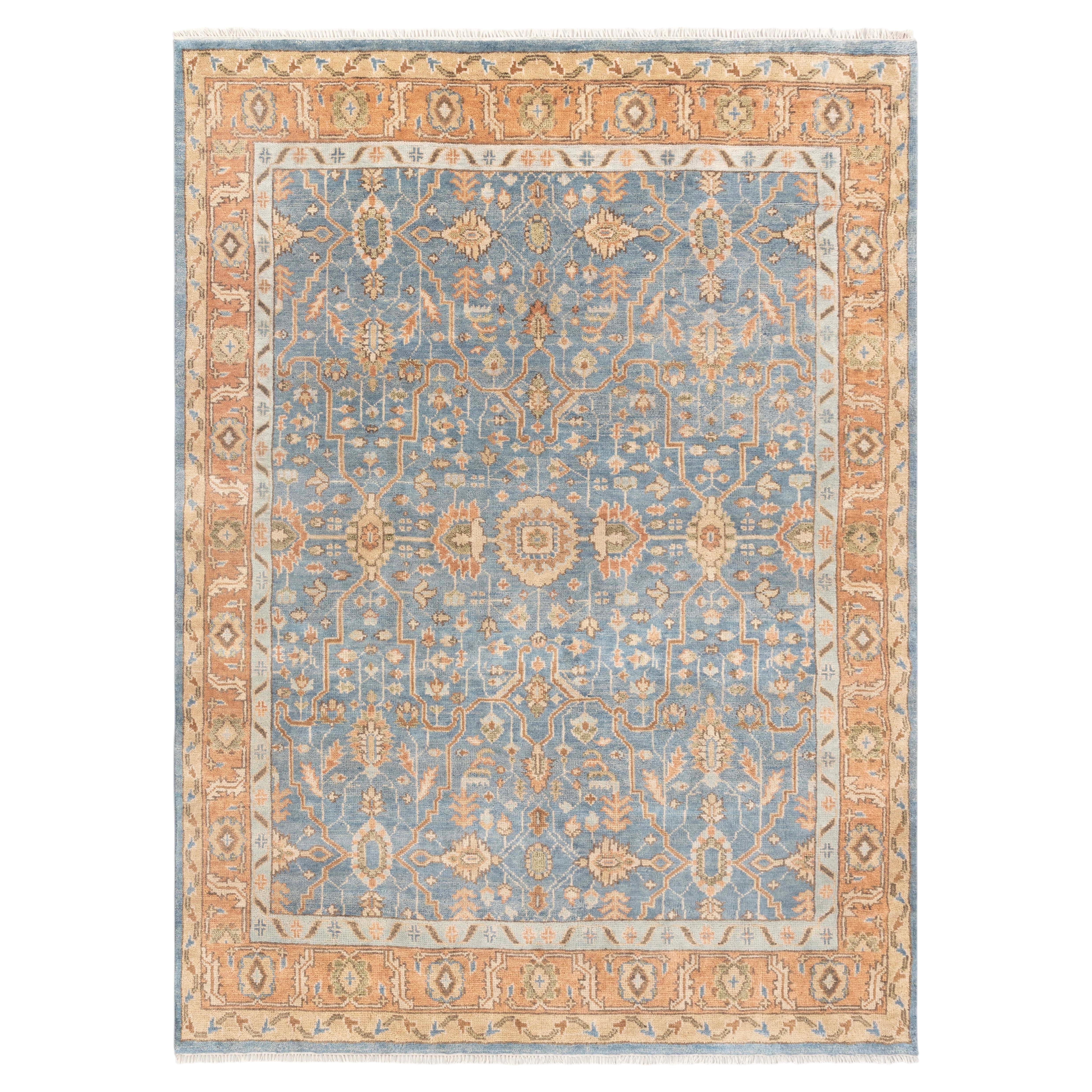 9x12 Gray Persian Style Turkish Oushak Hand Knotted Wool Rug ( G - 15374 )