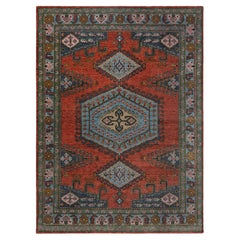 9x12 Rust Colored Border Traditional Oushak Hand Knotted Wool Rug ( G - 15518 )