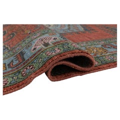 9x12 Rust Colored Border Traditional Oushak Hand Knotted Wool Rug ( G - 15518 )