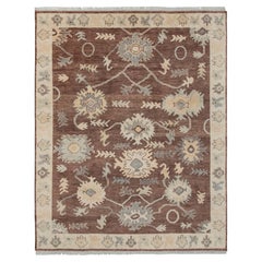 8x10 Brown & Ivory Traditional Oushak Design Hand Knotted Wool Rug ( MT - 370 )