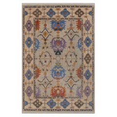 8x10 Gray Green Cream Modern Oushak Hand Knotted Wool Rug ( G - 5468 )