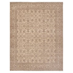 8x10 Beige Taupe Vintage Oushak Turkish Hand Knotted Wool Rug ( JC - 7880 )