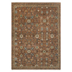 9x12 Brown Rust Traditional Oushak Hand Knotted Wool Rug ( G - 15900 )