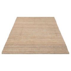 Tapis tissé à la main en fibre d'abaca unie, teinte naturelle beige clair, tissage nervuré, personnalisable