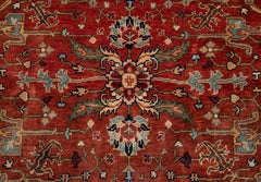 8x10 Traditional Persian Heriz Serapi Floral Hand Knotted Wool Rug ( G - 15796 )