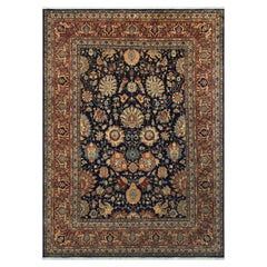 8x10 Navy Traditional Persian Antique & Vintage Hand Knotted Wool Rug (G -13213)