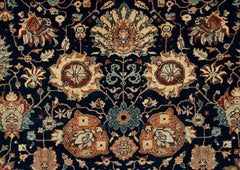 8x10 Navy Traditional Persian Antique & Vintage Hand Knotted Wool Rug (G -13213)