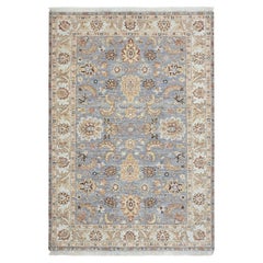 4x6 Small Colorful Gray Floral Hand Knotted Wool Rug ( G - 15097 )