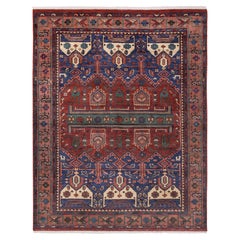 Traditioneller handgeknüpfter persischer Wollteppich, 12x15, in den Farben Rot, Rostrot und Blau (G - 12507)