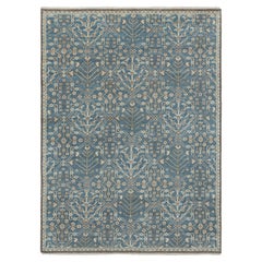 10x14 himmelblauer türkischer Oushak-Plüsch-Teppich aus handgeknüpfter Wolle (Se – 2 Blue)