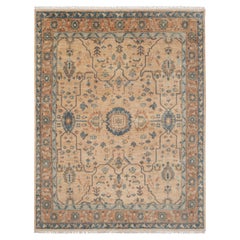 9x12 Beige Rust Turkish Oushak Plush Hand-Knotted Wool Area Rug ( Se - 3 )