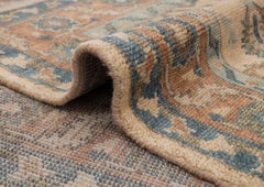 9x12 Beige Rust Turkish Oushak Plush Hand-Knotted Wool Area Rug ( Se - 3 )