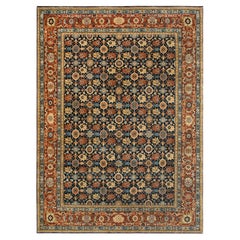 9x12 Navy Rust Sultanabad Mahal-Style Floral Pattern Hand-Knotted Rug (G -15879)