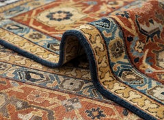 9x12 Navy Rust Sultanabad Mahal-Style Floral Pattern Hand-Knotted Rug (G -15879)