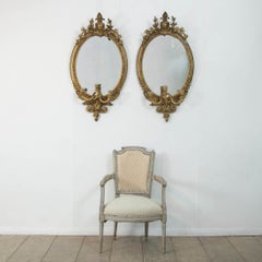 Girandoles à miroir dorées anglaises du XIXe siècle