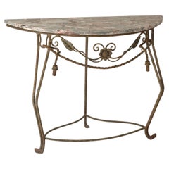 Wrought Iron & Marble Console Table