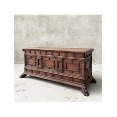 Exceptional Late 17th - Early 18th Century Spanish Chest carved in Walnut