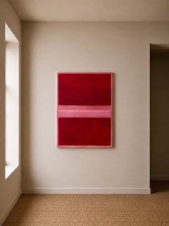 ‘Cerise I’ Abstract Painting, Colour-Field Style, 122x91 cm, Excellent