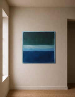 Pintura abstracta «Teal I», estilo «color field», en excelente estado