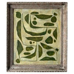 'Printemps I' Abstract painting on canvas by Stuart Macleod, in antique frame