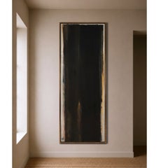 Huge 1960s abstract oil painting by A. Okashi 1916-1980)