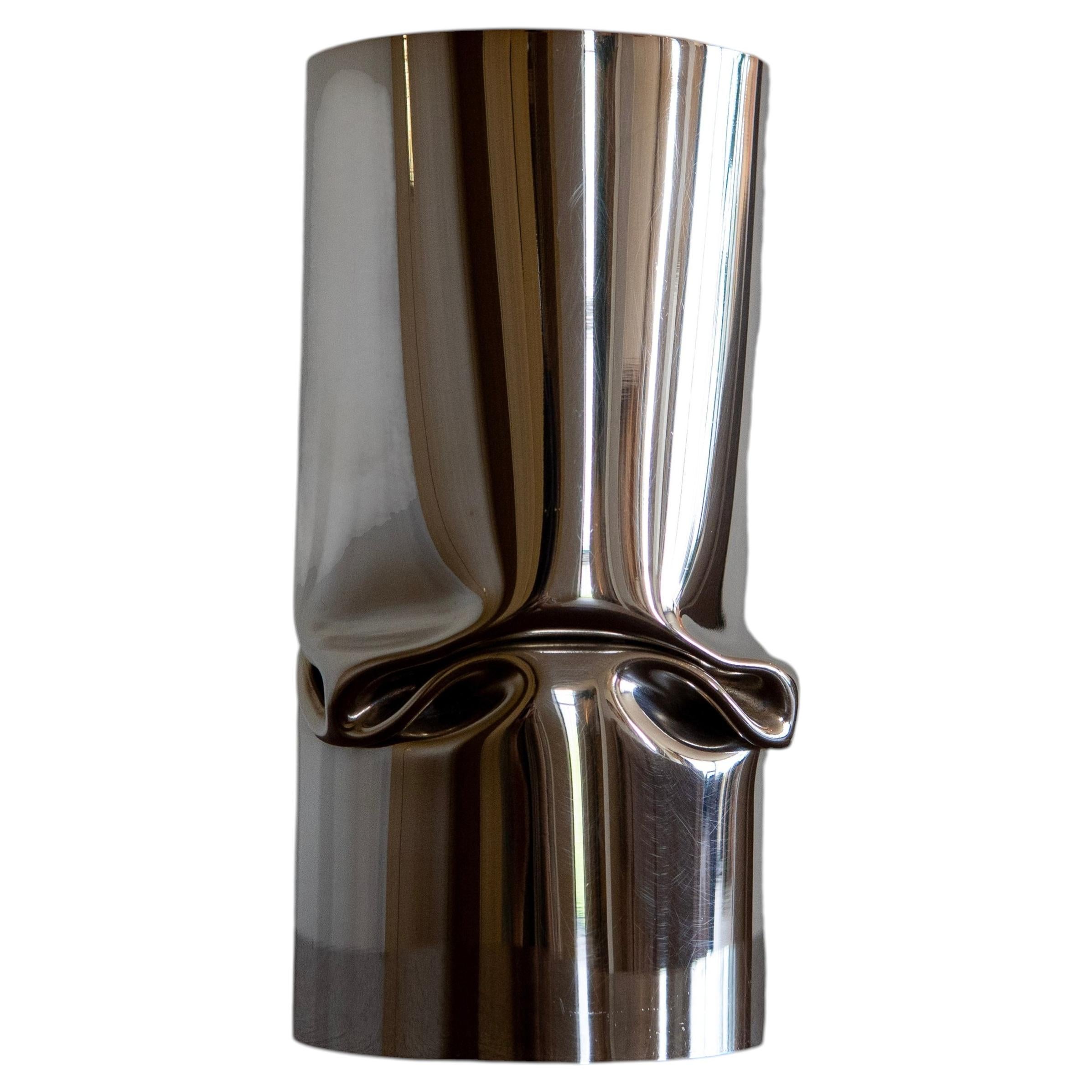 Jarrón francés moderno y escultural de Christofle, chapado en plata