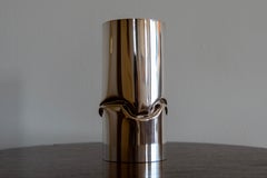 Christofle French Modern Sculptural Silver-Plated Vase