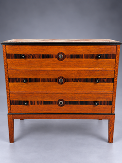 Swedish Grace Chest of Drawers in Flamed Oak and Zebrawood
