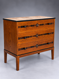 Swedish Grace Chest of Drawers in Flamed Oak and Zebrawood
