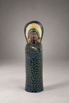 Figura femenina de cerámica de Höganäs Keramik, Suecia, años 60