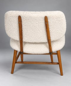 Alf Svensson, Swedish Modern Lounge Chairs in Ivory Bouclé Upholstery