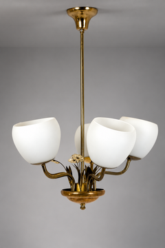 Valinte Oy, Brass and Opaline Glass, 1950s