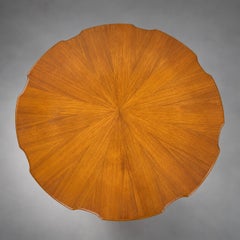 Swedish Modern Scalloped Coffee Table in Flame Birch, Sweden, 1940s