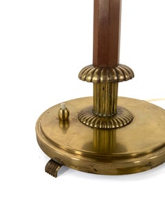 Harald Notini para Böhlmarks, lámpara de mesa monumental en latón cepillado y caoba