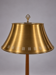Harald Notini for Böhlmarks, Monumental Table Lamp in Brushed Brass and Mahogany