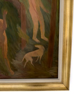 Thor Fagerkvist “Avskedet” Swedish Expressionist Oil on Canvas.