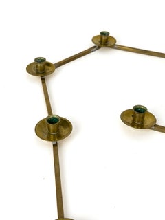 Lars Holmström “Margareta” Modular Brass Candleholder, Sweden, 1920s