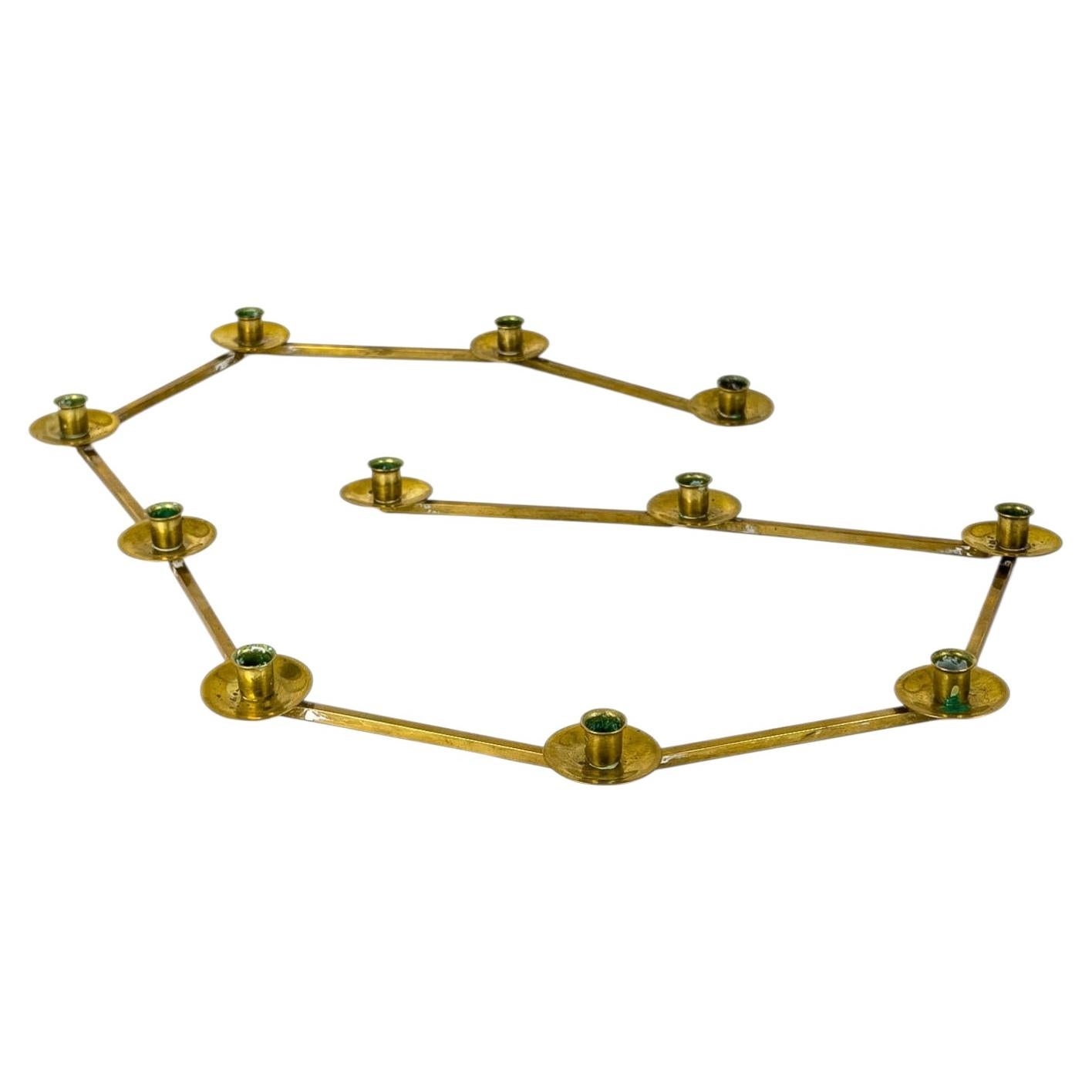 Lars Holmström “Margareta” Modular Brass Candleholder, Sweden, 1920s