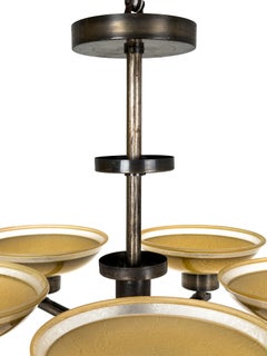 Deckenleuchte „Swedish Grace“ aus patiniertem Metall und Glas, Schweden, 1930er Jahre