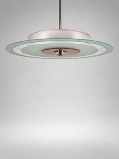 Swedish Modern Ceiling Lamp in Etched Star-Decorated Glass and Chrome, Sweden