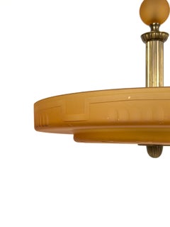 Chr. Bergh & Co. Rare Swedish Grace Ceiling Lamp in Havana Glass