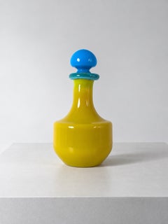 Erik Höglund, Colorful Art Glass Decanter, Sweden, 20th Century