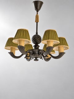 Harald Notini for Böhlmarks, Model 10785 A Chandelier in Patinated Metal, Sweden